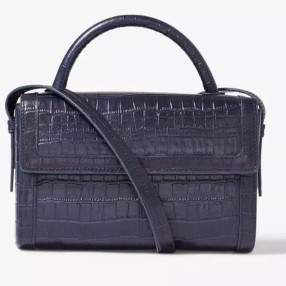Neely & Chloe The Crossbody in Navy Croc